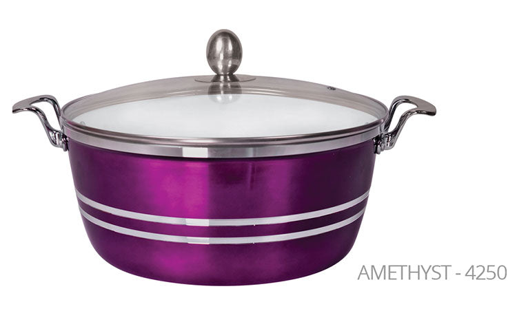 SQ Professional Metallic Die Cast Stockpot Set of 5 Amethyst 4250 A (Big Parcel Rate)