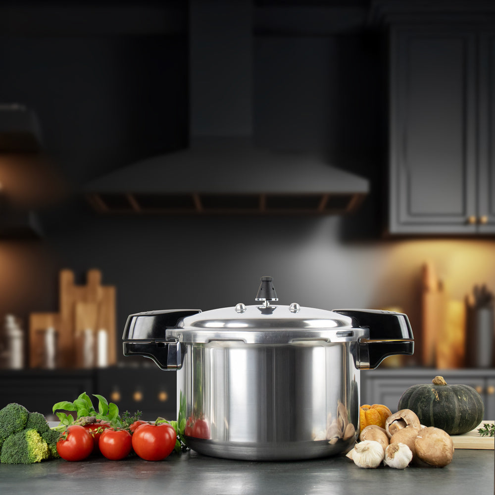 Aluminium Pressure Cooker Stainless Steel 12 Litre (Big Parcel Rate)p