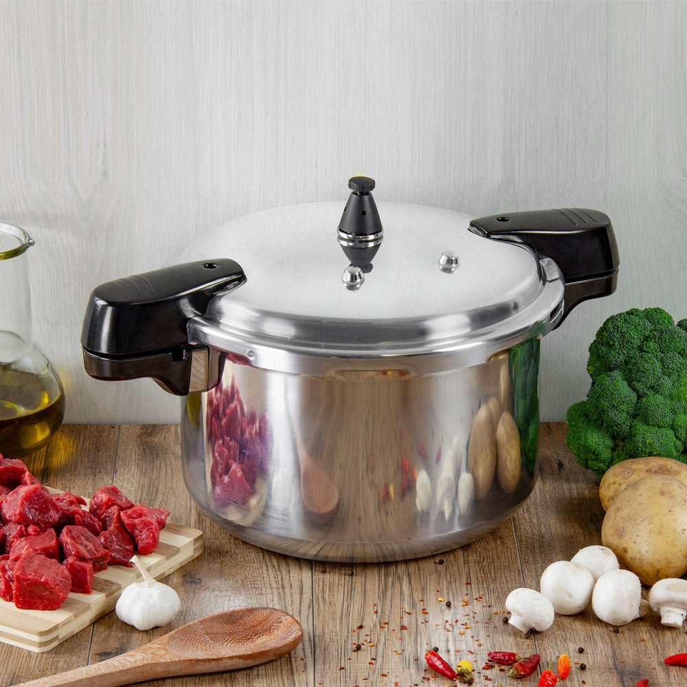 Aluminium Pressure Cooker Stainless Steel 12 Litre (Big Parcel Rate)p