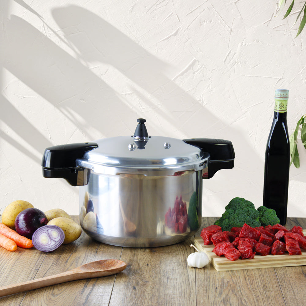 Aluminium Pressure Cooker Stainless Steel 12 Litre (Big Parcel Rate)p