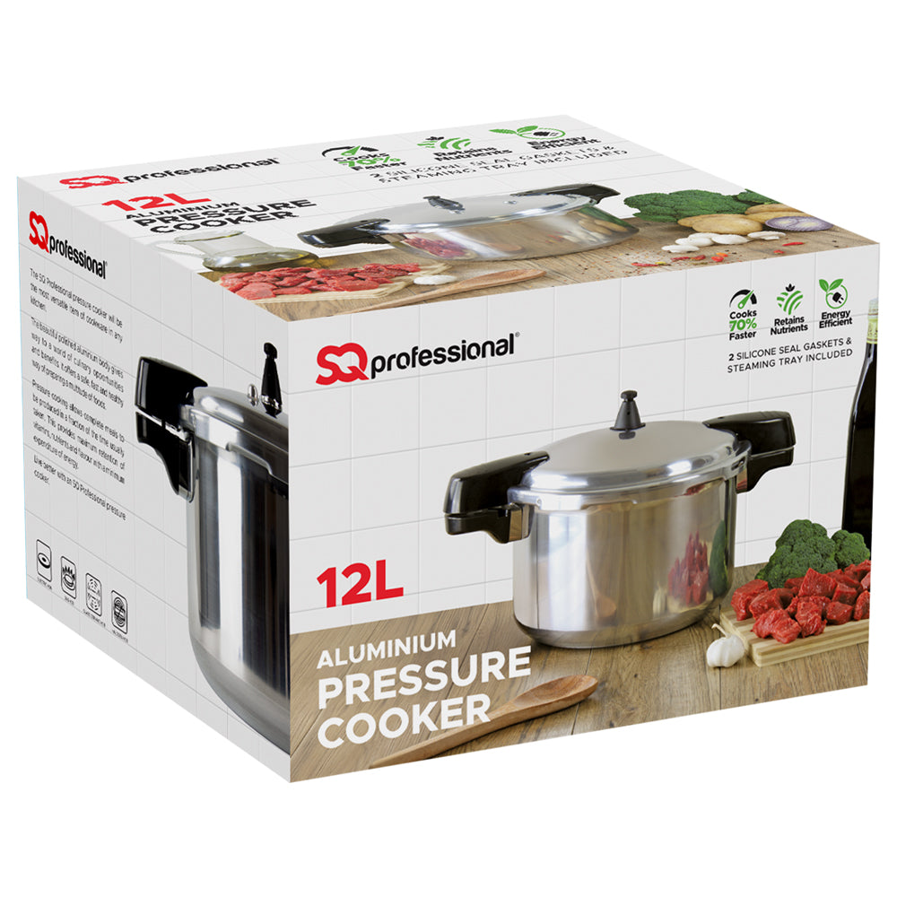 Aluminium Pressure Cooker Stainless Steel 12 Litre (Big Parcel Rate)p