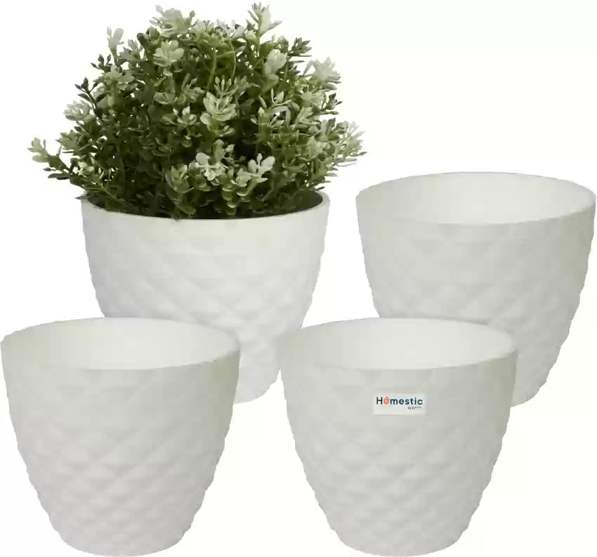 Diamond Cut Round Plant Pot No 3 18 x 16 cm Assorted Colours KRS203 (Parcel Rate)