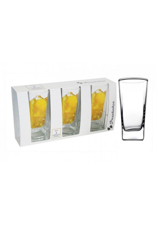 PB CARRE Long Drinking Glasses 305ml Pack of 3 41300 (Parcel Rate)