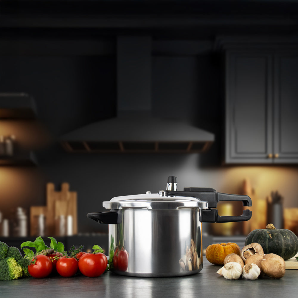Aluminium Pressure Cooker Stainless Steel 9 Litre 1305 9LTR (Big Parcel Rate)p