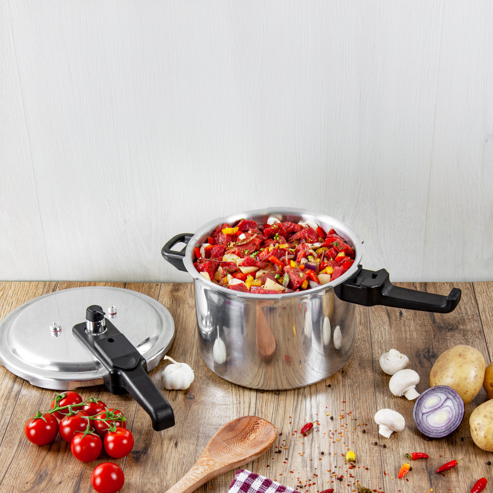 Aluminium Pressure Cooker Stainless Steel 9 Litre 1305 9LTR (Big Parcel Rate)p