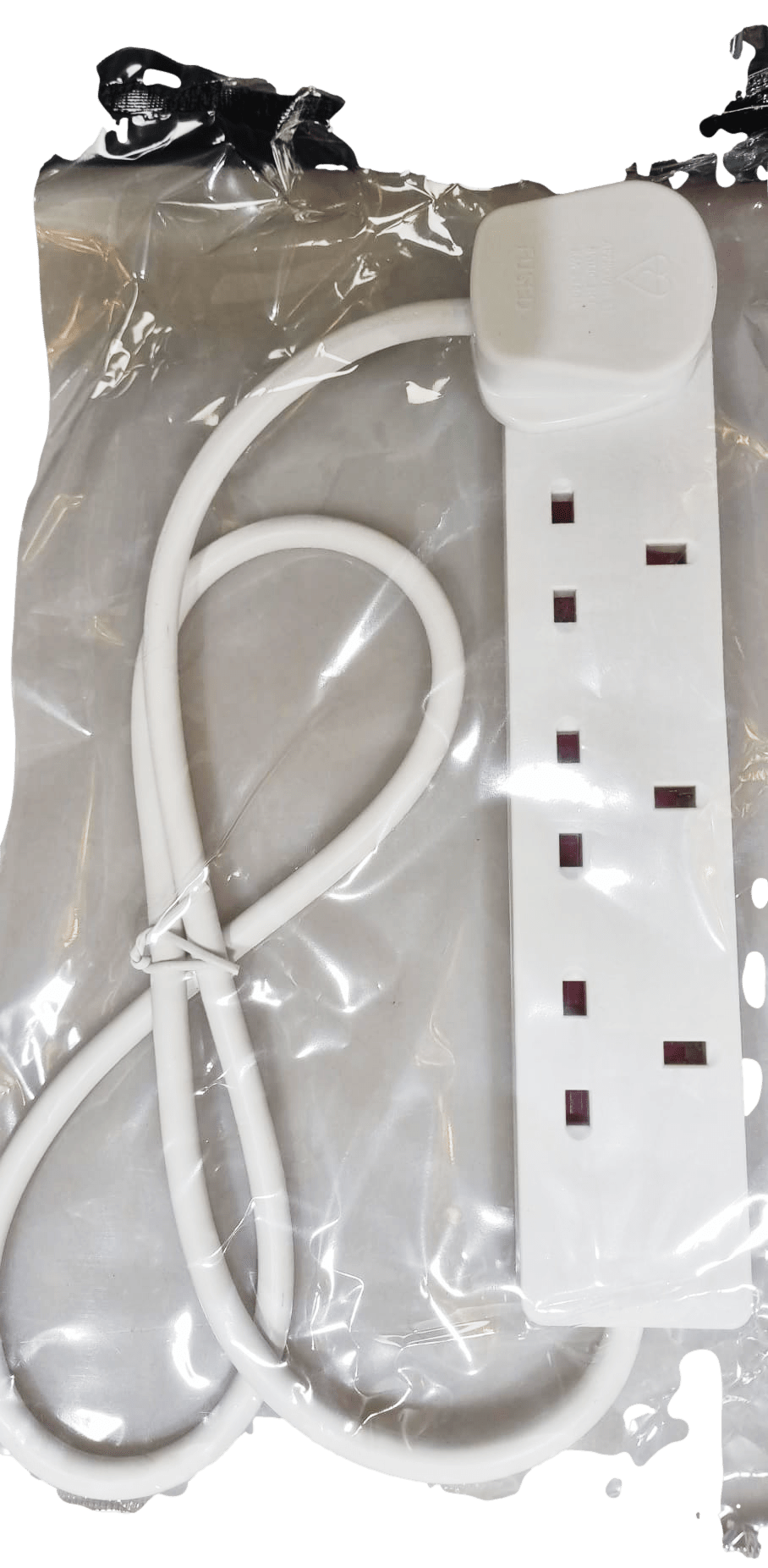 4 Way UK 3 Pin Plug Surge Protected Extension Lead 1 Metre 4WS1M20/ST-85A A (Parcel Rate)