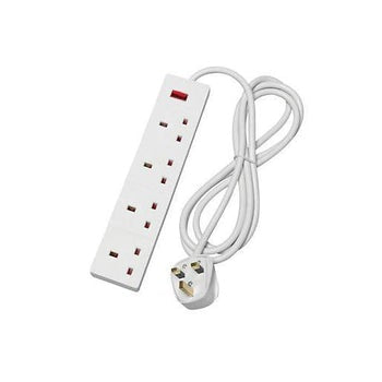 4 Way UK 3 Pin Plug Surge Protected Extension Lead 1 Metre 4WS1M20/ST-85A A (Parcel Rate)