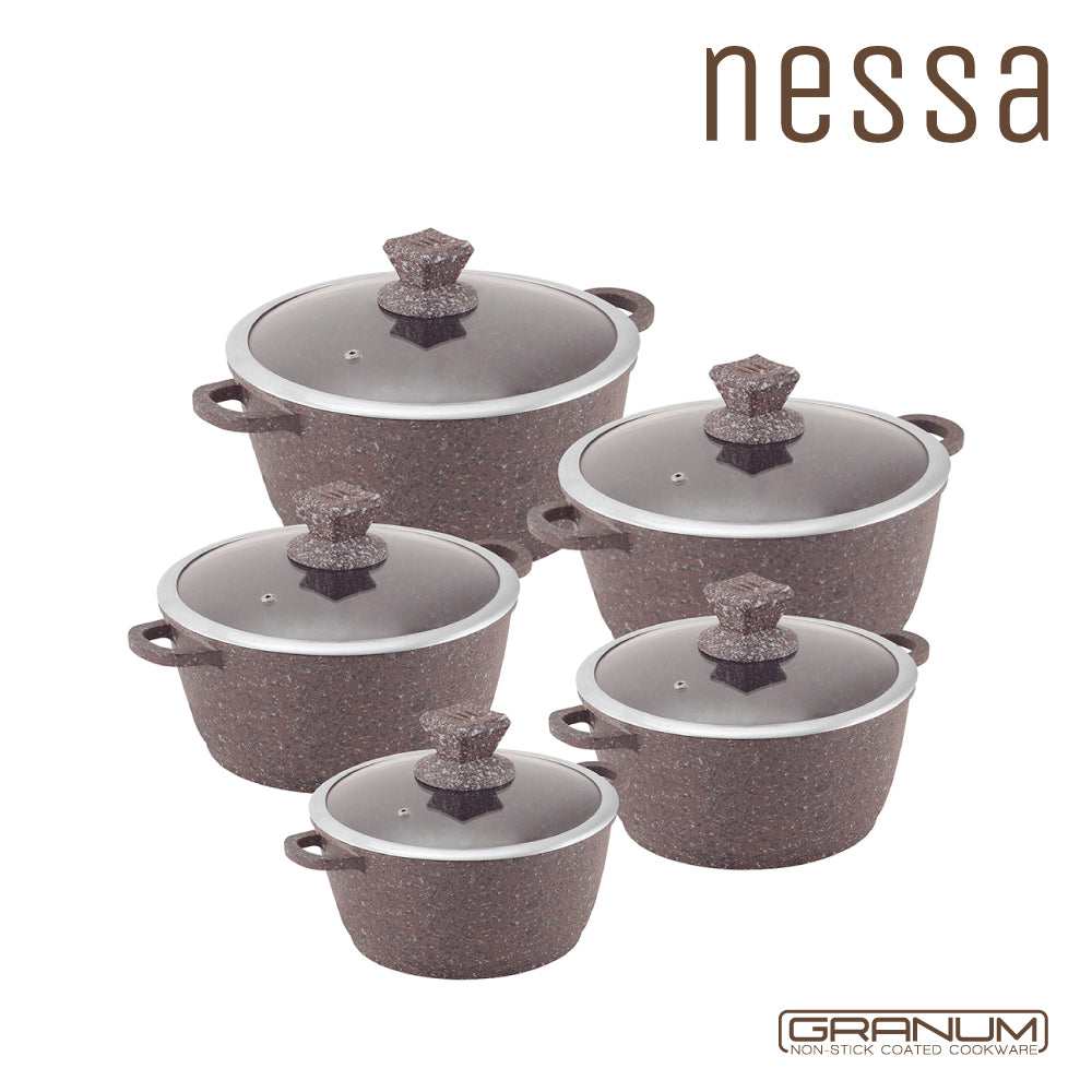 Nessa Granum Casserole Set 5Pc Coraille Brown 2472/5774 (Big Parcel Rate)