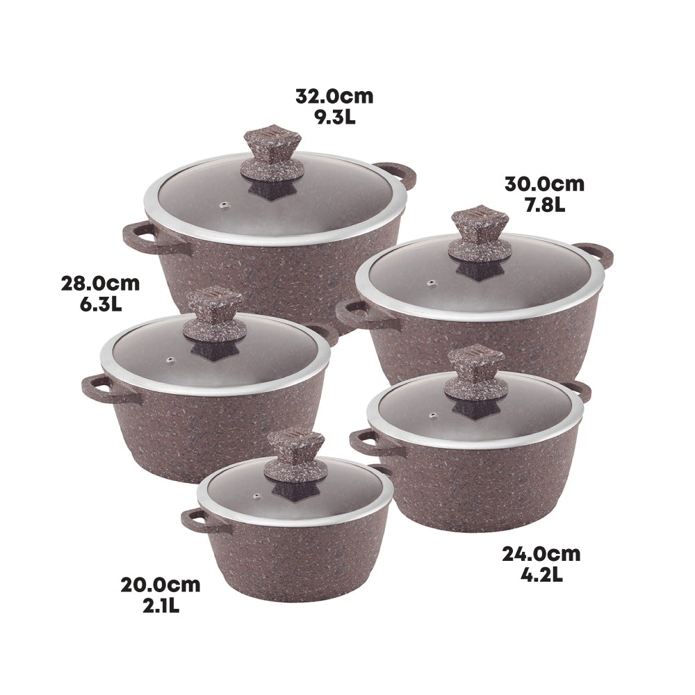 Nessa Granum Casserole Set 5Pc Coraille Brown 2472/5774 (Big Parcel Rate)