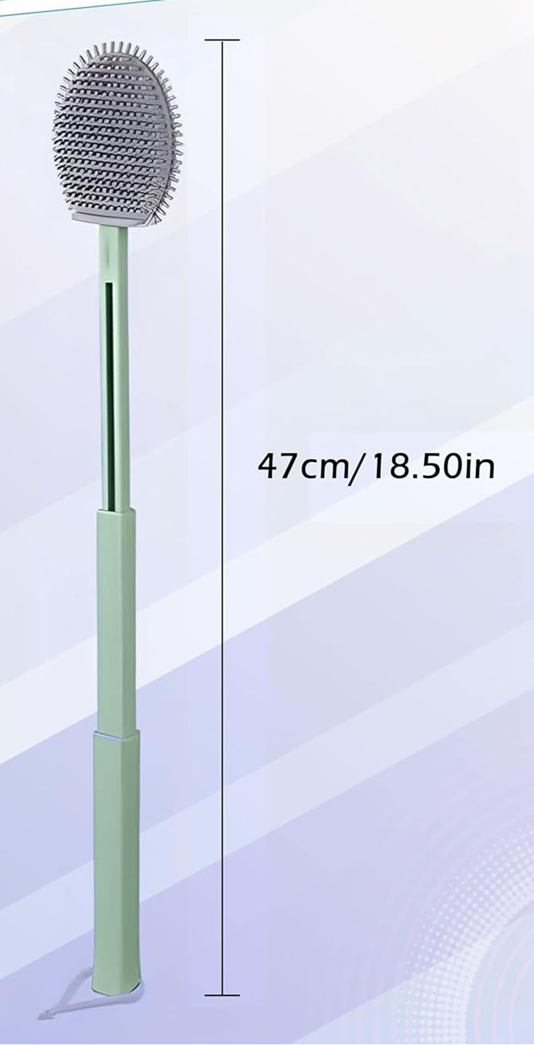 Bathroom Plastic Retractable Silicone Toilet Brush 47 cm Assorted Colours 7188 (Parcel Rate)