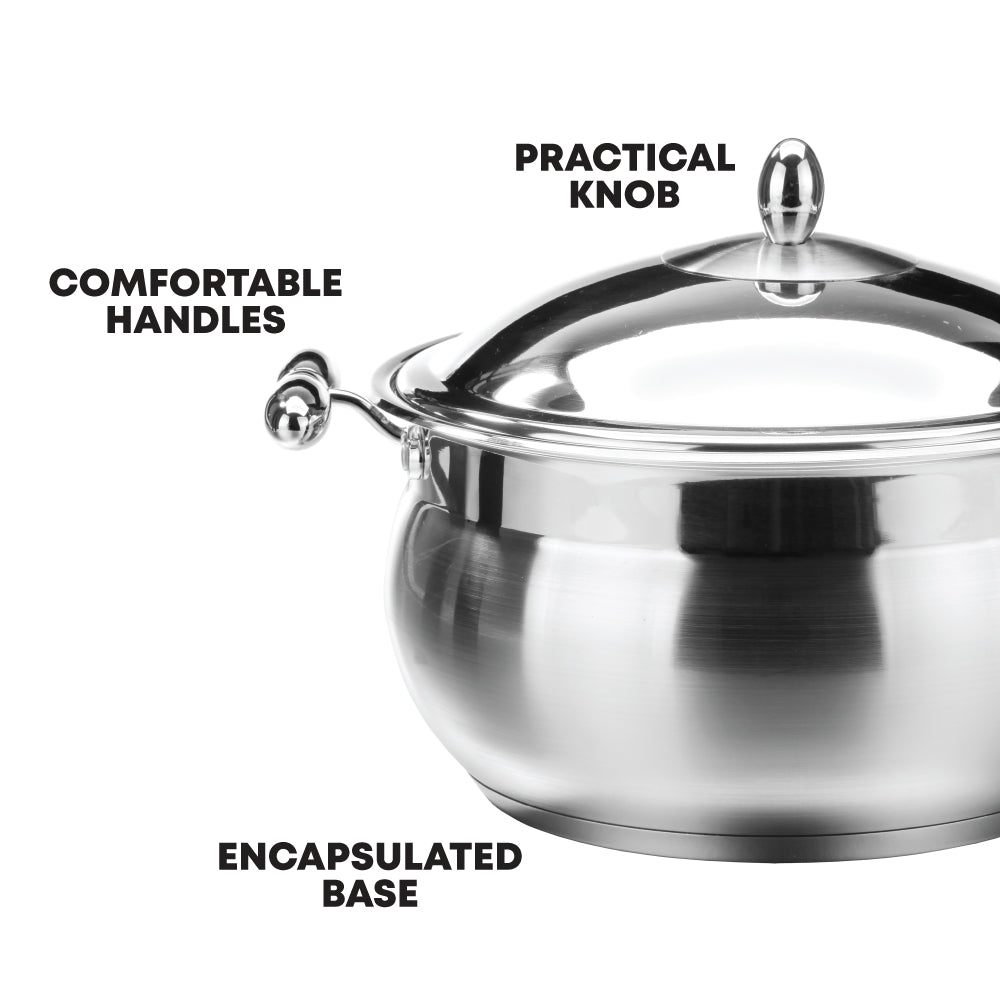 SQ Professional Lustro Stainless Steel Imperiale Casserole Set of 6 7991 (Big Parcel Rate)