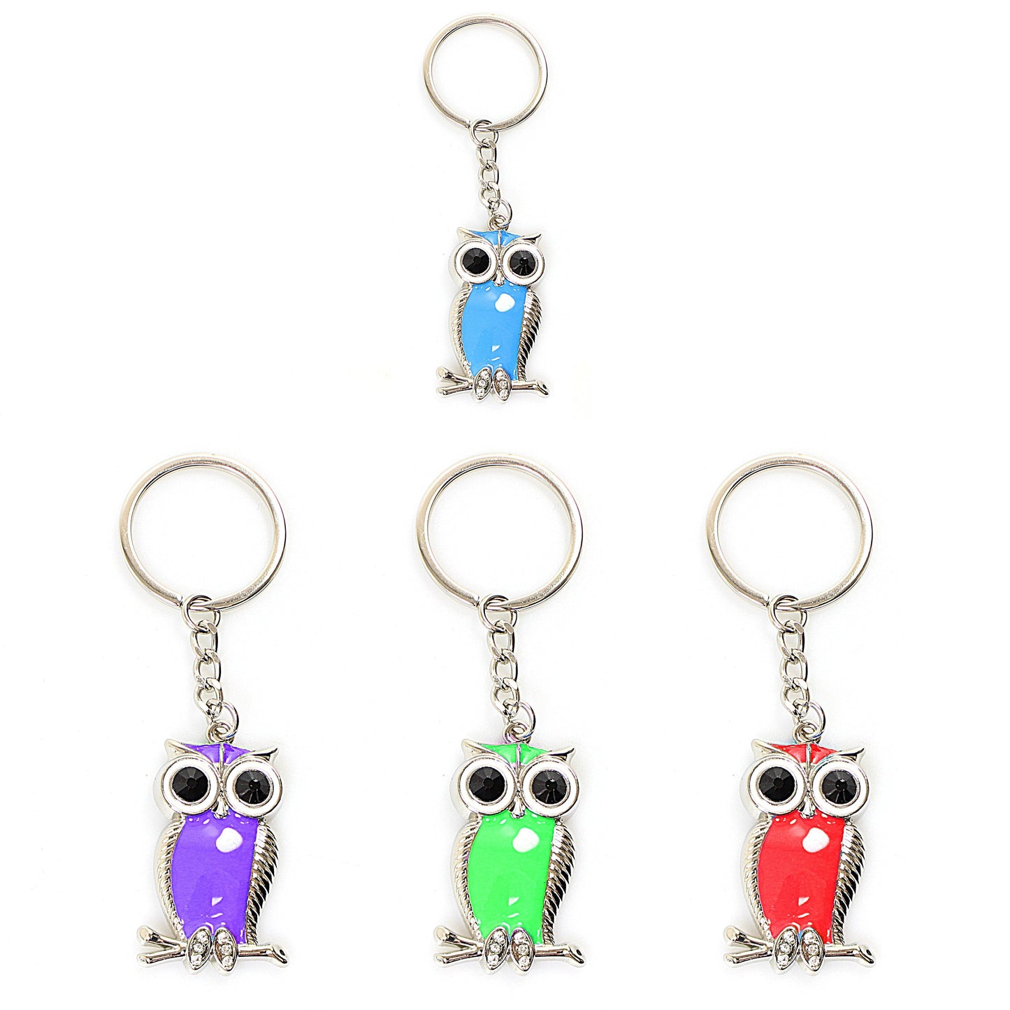 Metal Owl Keychains Keyring 4.5 cm Assorted Colours 2522 A (Large Letter Rate)