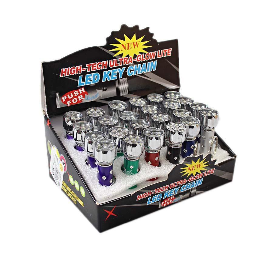 Portable LED Mini Flashlight Torch Aluminium Keyring Assorted Colours 0532 (Large Letter Rate)