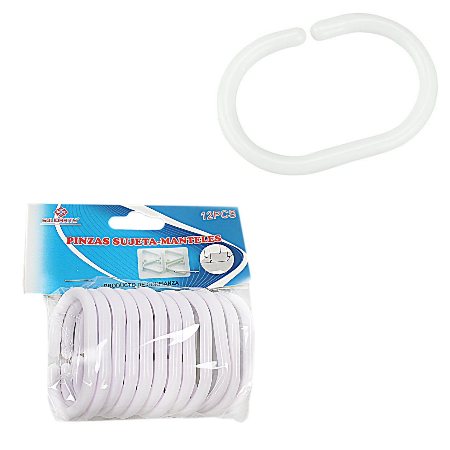 12 Plastic Shower Curtains Rings Hooks Easy Glide Bathroom Curtain Hooks 2634 (Large Letter Rate)