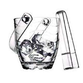 Glass Ice Bucket With Tongs 830 ml 53628 (Parcel Rate)