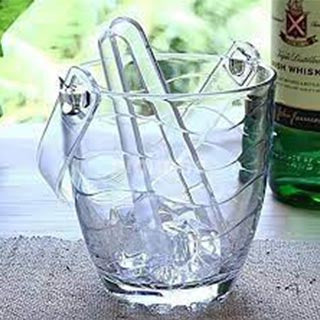 Glass Ice Bucket With Tongs 830 ml 53628 (Parcel Rate)