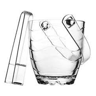 Glass Ice Bucket With Tongs 830 ml 53628 (Parcel Rate)