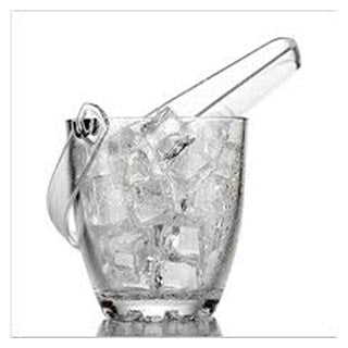 Glass Ice Bucket With Tongs 830 ml 53628 (Parcel Rate)