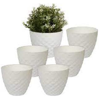 Diamond Cut Round Plant Pot No 3 18 x 16 cm Assorted Colours KRS203 (Parcel Rate)