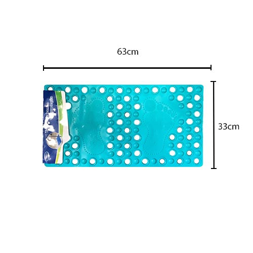 Anti-Slip Bathroom Shower Bath Mat with Feet Design 33 x 63 cm Assorted Colours 6712 (Parcel Rate)