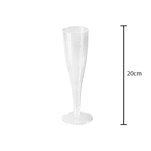 Plastic Disposable Champagne Flute Glasses 20 cm Pack of 6 THL9563 (Parcel Rate)