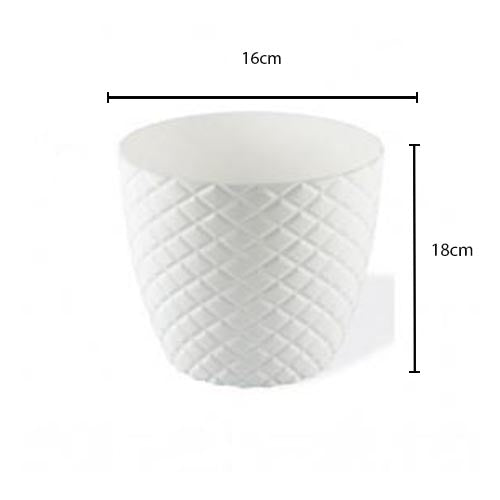 Diamond Cut Round Plant Pot No 3 18 x 16 cm Assorted Colours KRS203 (Parcel Rate)