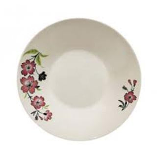 Dining Appetiser Plate Pink Floral Design with Silver Rim 17.5 x 3 cm 7079 (Parcel Plus Rate)