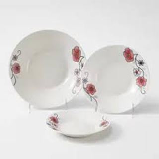 Dining Appetiser Plate Pink Floral Design with Silver Rim 17.5 x 3 cm 7079 (Parcel Plus Rate)