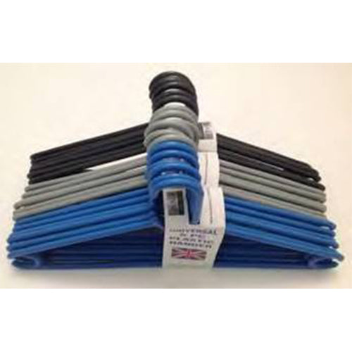 Plastic Wardrobe Clothes Hangers Pack of 6 Assorted Colours H0271 (Parcel Rate)