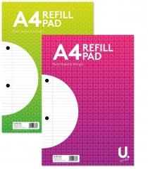Office School Style A4 Refill Pad Side Bound 2 Assorted Designs 160 Pages P2525 (Parcel Rate)