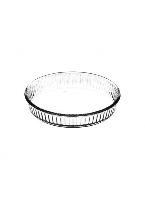 Borcam Fluted Round Flan Cheesecake Dish GLASS Round 1.72 Litres 59044 (Parcel Rate)
