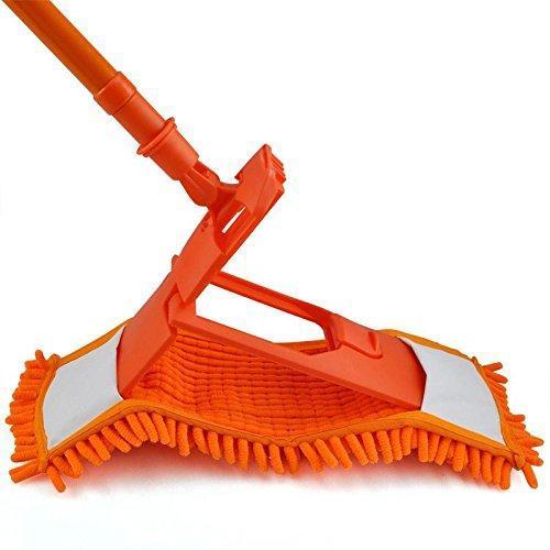 Flat Microfibre Floor Mop with Expandable Stick Pole Handle 42 cm Assorted Colours 2045 A (Parcel Rate)