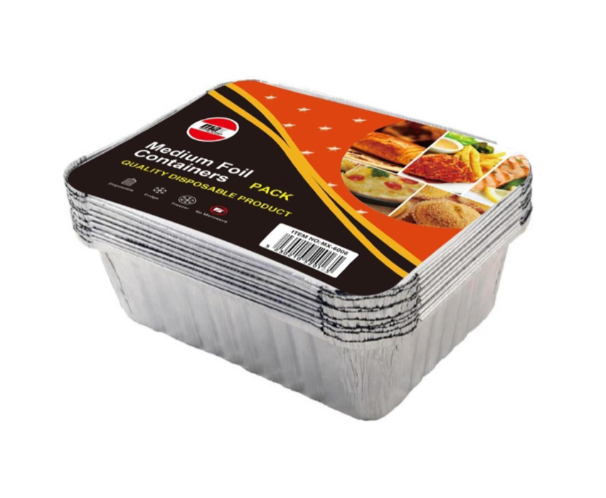 Disposable Aluminium Foil  Food Containers Medium Pack of 9 MX6006 A (Parcel Rate)