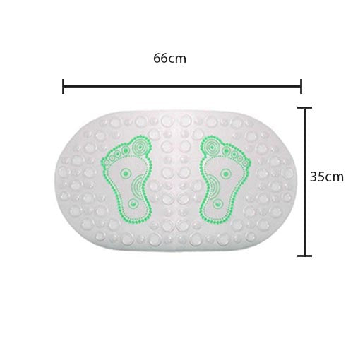 Frosted Oval Anti-Slip Bathroom Shower Bath Mat with Feet Design 66 x 35 cm Assorted Colours 6992 (Parcel Rate)