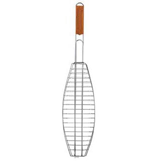 Fish BBQ Grill Chrome Home Outdoors 14072C (Parcel Rate)