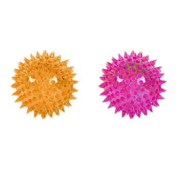Pet Dog Flashing Light Up Spikey LED Ball Assorted Colours 0059 (Parcel Rate)
