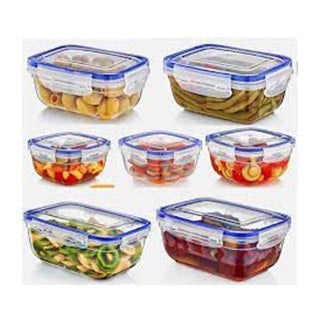 Rectangular Clear Plastic Food Storage Container with Sealing Lid 1400ml D30113 (Parcel Rate)