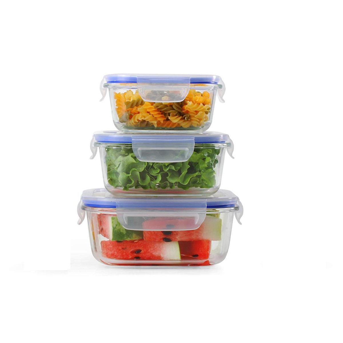 Rectangular Clear Plastic Food Storage Container with Sealing Lid 1400ml D30113 (Parcel Rate)