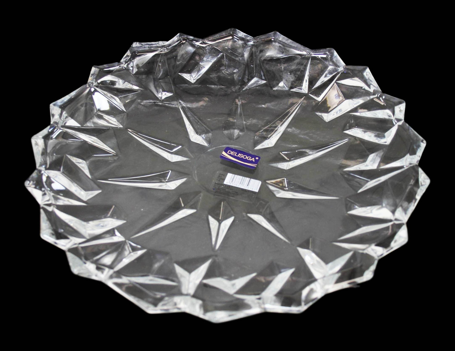 Crystal Cut Serving Glass Aesthetic Durable Party Wedding Serving Gift Glass Tray 33cm DL006 (Parcel Rate)