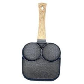 Metal Round Egg and Bacon Frying Pan Square 2 Eggs 7031 A (Parcel Rate)